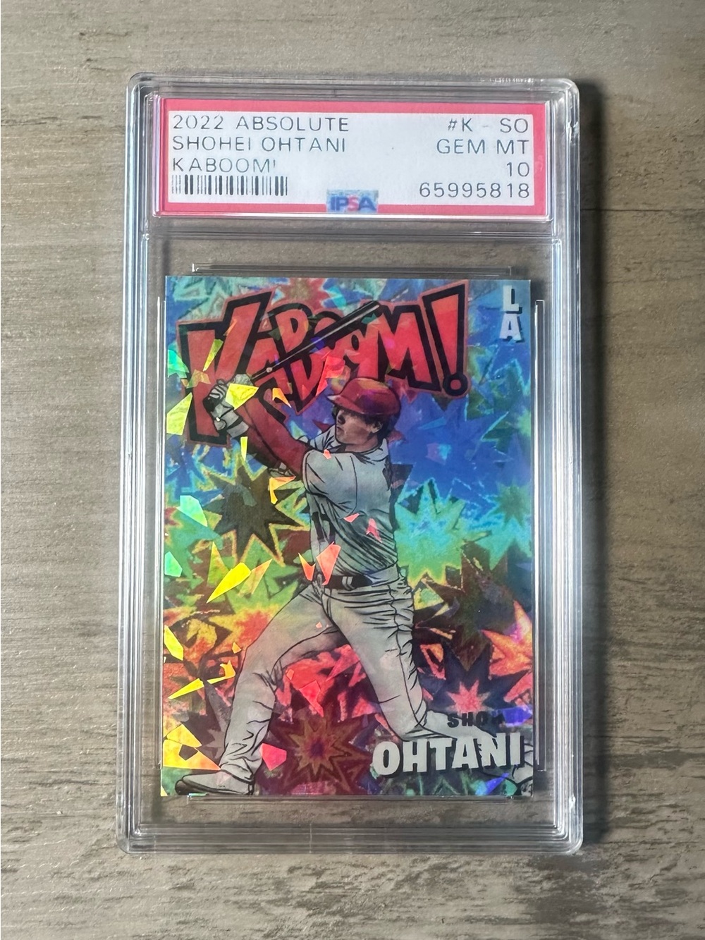 Shohei Ohtani 2022 Absolute Kaboom #K-SO Holo Gem Mint 10 Novelty Card. Dodgers.